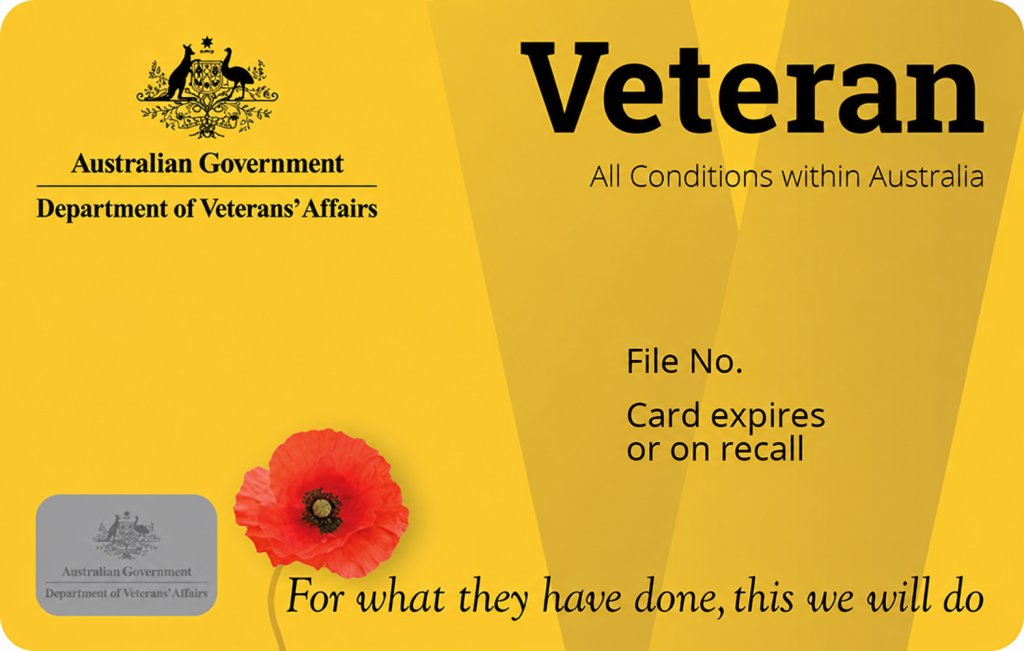 Generated image Australian veteran ID card design