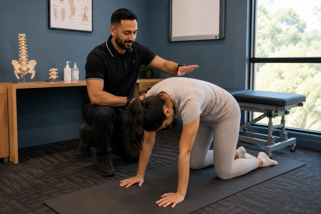Person exercising with back pain relief techniques