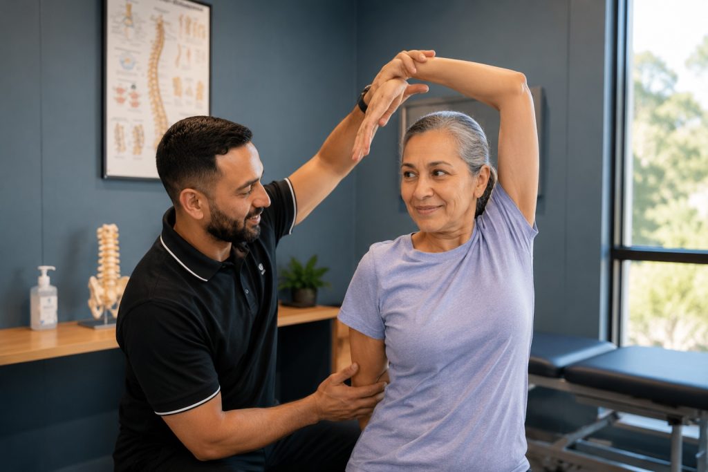 Elderly person receiving chiropractic care for pain relief in Sydney