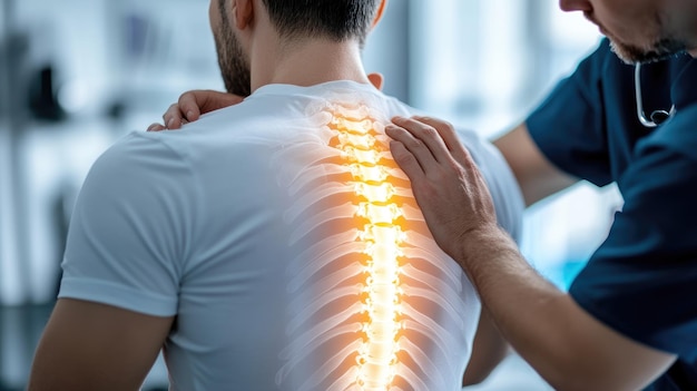 Patient receiving back pain examination at Spinal Care Sydney